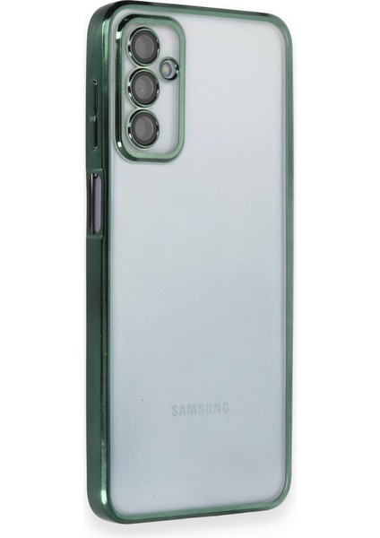 Samsung Galaxy M23 Kılıf Kamera Lens Korumalı Razer Lens Silikon Kapak - Yeşil