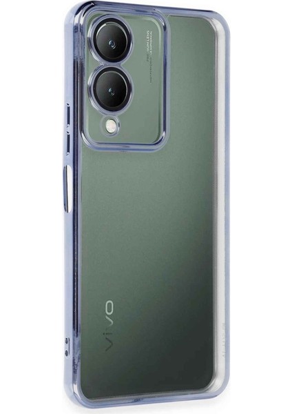 Vivo Y17S Kılıf Kamera Lens Korumalı Parlak Silikon Kapak Ryc/razer Lens - Açık Mavi