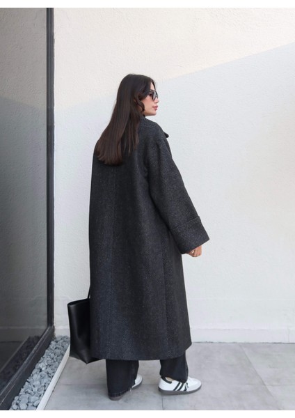 Balıksırtı Desen Cepli Uzun Kaban indirimleri