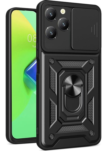 Infinix Hot 40 Pro Kılıf Kamera Koruma Sürgülü Şık Pars Tank Sert Silikon Kapak