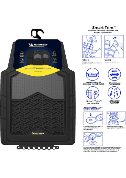 MC34891 Tüm Araçlara Uyumlu 4 Parça Üniversal 3D Havuzlu Oto Paspas fiyatları