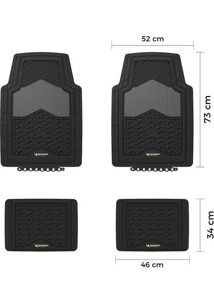 MC34891 Tüm Araçlara Uyumlu 4 Parça Üniversal 3D Havuzlu Oto Paspas modelleri