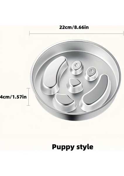 Paslanmaz Çelik Yavaş Mama Yeme Kabı 22CM Puppy Desenli fırsatları