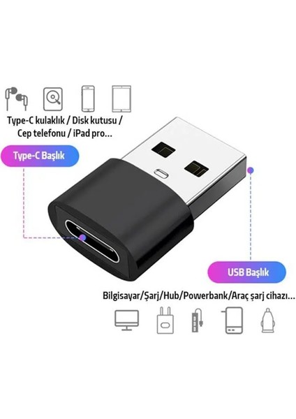 USB To Type-C Dişi Çevirici Dönüştürücü Adaptör fiyatları