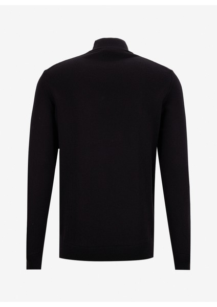 Yarım Balıkçı Yaka Basic Düz Siyah Erkek Kazak F5WM-KZK 2554 modelleri