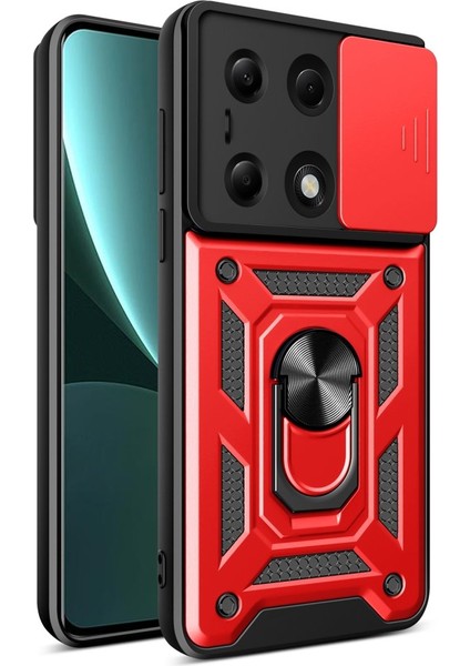 Poco M6 Pro 4g Kılıf Kamera Koruma Sürgülü Şık Pars Tank Sert Silikon Kapak