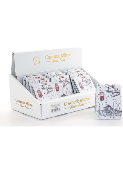 Taşlı Istanbul Tasarımı El Aynası Ince