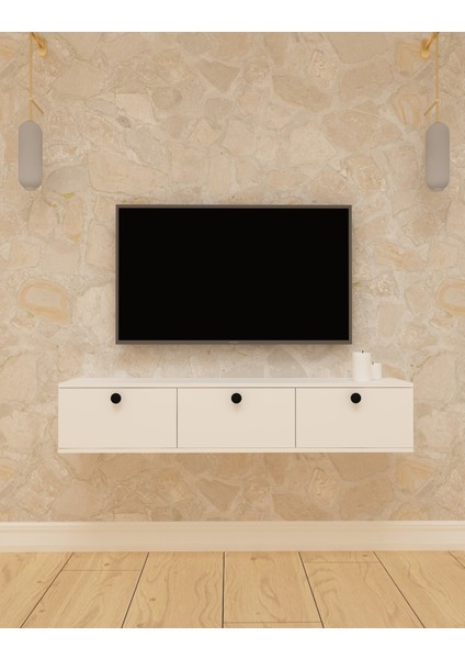 Salkım Tv Ünitesi | Beyaz - Beyaz