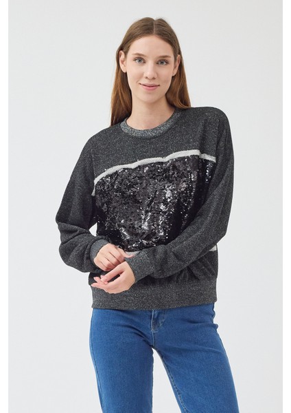 Kadın Pulpayet Detaylı 2 Iplik Oversize Örme modelleri