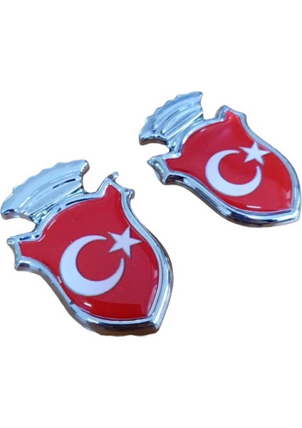 Türk Bayrağı Araç Direk Arması (2 Adet)