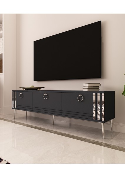 Lora Tv Ünitesi Gümüş | Antrasit - Antrasit