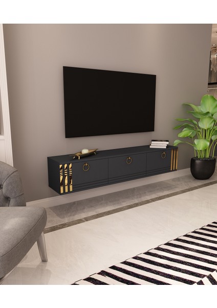 Sahran Tv Ünitesi Duvara Monte Altın | Antrasit - Antrasit fırsatları