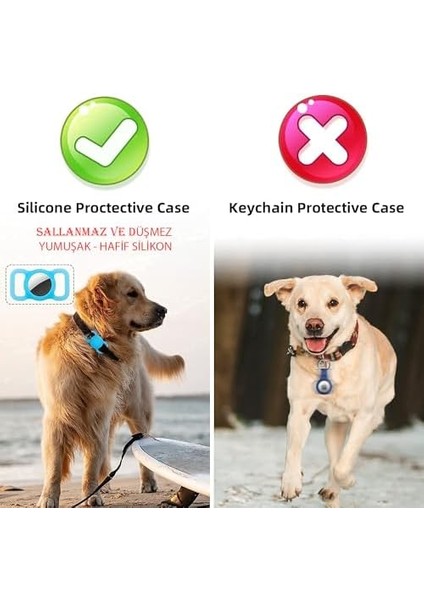Silikon Kılıf Evcil Hayvan Tasmasına Takılabilir Arkası Kapalı Düşmez Kopmaz Yıkanabilir (Yeşil) modelleri