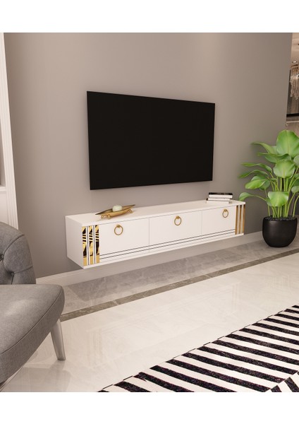 Sahran Tv Ünitesi Duvara Monte Altın | Beyaz - Beyaz fırsatları