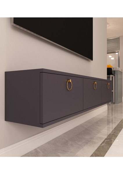 Max Tv Ünitesi Duvara Monte | Antrasit - Antrasit modelleri