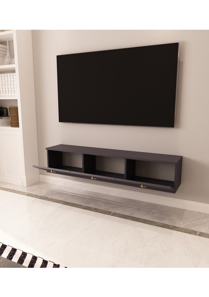 Max Tv Ünitesi Duvara Monte | Antrasit - Antrasit