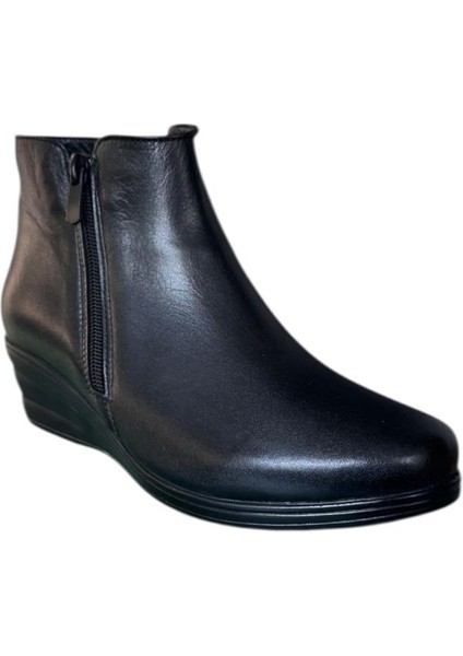 Extrafıt Geniş Kalıp Kadın Küçük ve Büyük Numara Dolgu Topuk Çift Fermuarlı Bot 6419 fiyatları