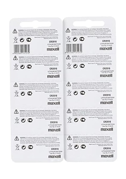10 Adet CR2016 Pil (Lityum Düğme Pil 3V Pil 2 x 5'li Paket Düğme Pil) fiyatları