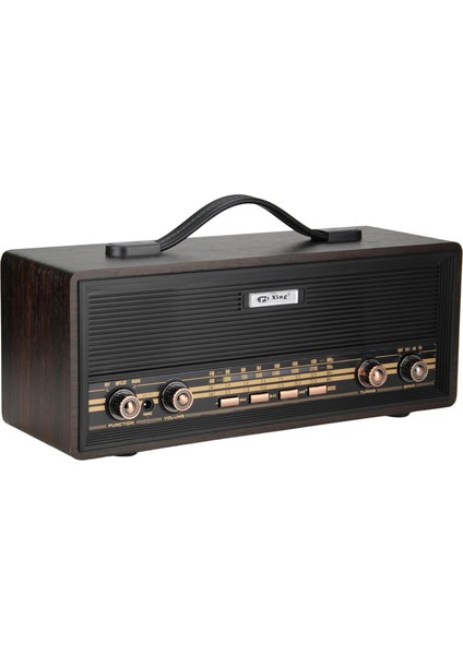 Midi Boy Retro Radyo Bluetooth Destekli Taşınabilir Radyo - Fm/am/sw Frekans, Usb/tf Kart Girişli, 2X8W Hoparlör, Şarjlı ve Kablolu Kullanım 35CM x 14CM PX-630BT (PX-630BT - Siyah)