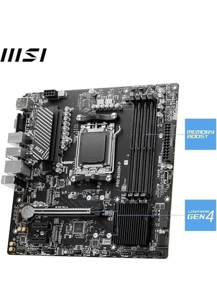 Msı MB Pro B650M-P Am5 Ddr5 6000MHZ(OC) HDMI Dp VGA 2x M.2 Usb3.2 2.5g Lan Matx Anakart modelleri