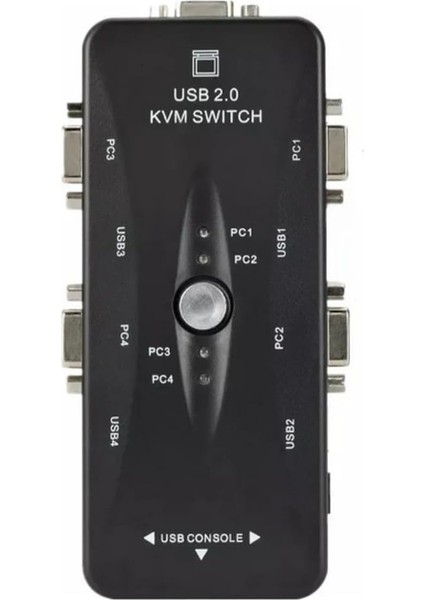 4 Port USB Kvm Switch, 4 Kasa 1 Monitör Switch, 4 Bilgisayarı Tek Elden Yönetin,