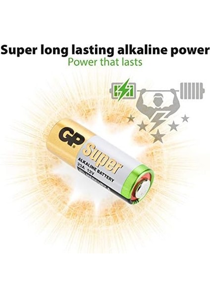 Batteries 23A Süper Alkalin 23A/MN21/V23GA Boy Pil, 12 Volt, 5'li Kart, Bakır/beyaz/yeşil modelleri