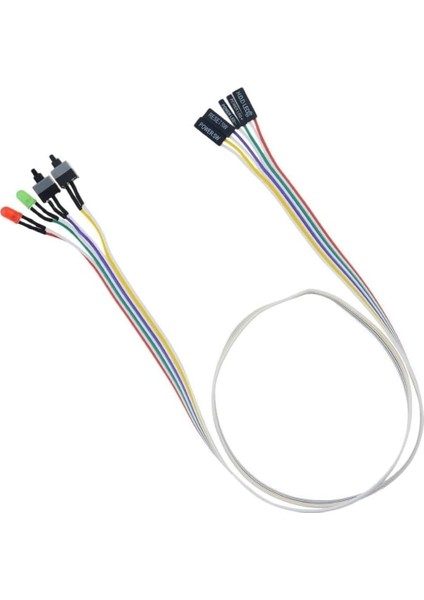 Ana Kart Power Kablosu LED Işıklı Reset Açma Kapama Butonu Kablosu On Off Switch 5064