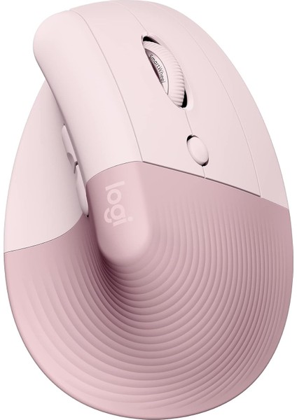 Lift Kablosuz Ergonomik Dikey Mouse, 57° Dikey Açı, 4000 Dpı, Sessiz, Küçük ve Orta Eller Için, Bluetooth, Logi Bolt USB Alıcı, 24 Ay Pil Ömrü, Pembe