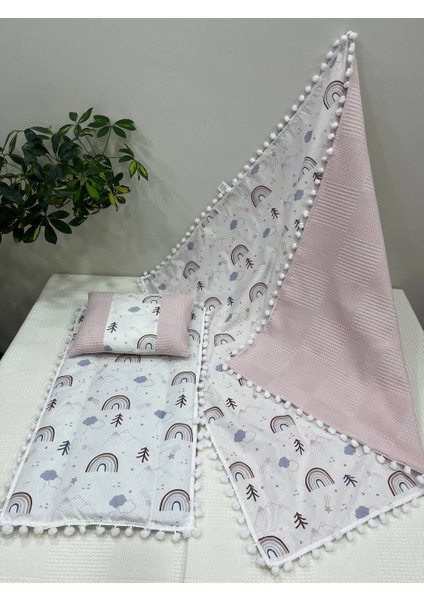 Pembe Gökkuşağı Desenli Alt Açma