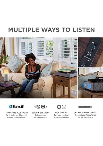 Ion Audio Luxe Lp - Hoparlörlü Bluetooth Plak Çalar, USB Dönüştürme, Tam Boyutta, Otomatik Durdurma, Kulaklık Çıkışı, 3 Hız fiyatları