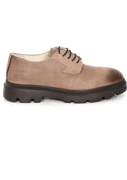 Hakiki Nubuk Deri Bej Erkek Ayakkabı Eva Taban - 2595