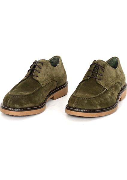 Hakiki Süet Deri Casual Yeşil Erkek Ayakkabı Termo Taban Bağcıklı - 23201 fiyatları