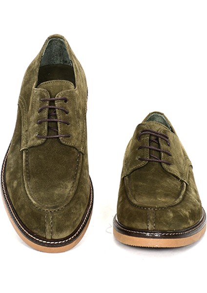 Hakiki Süet Deri Casual Yeşil Erkek Ayakkabı Termo Taban Bağcıklı - 23201 modelleri