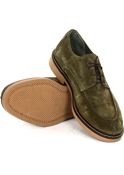 Hakiki Süet Deri Casual Yeşil Erkek Ayakkabı Termo Taban Bağcıklı - 23201 fırsatları