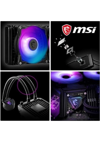 Msı Mag Corelıquıd 240R V2 Aıo Cpu Sıvı Soğutucu - Dönebilen Argb Blok Kafası, Entegre Radyatör Pompası, Bölünmüş Akışlı Su Soğutma, Buharlaşmaya Dayanıklı Boru, Kurulumu Kolay - Amd ve Intel Uyumlu modelleri