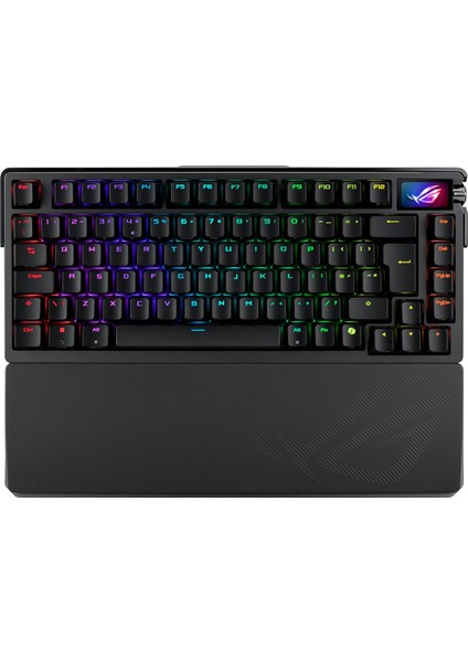 Rog Azoth Extreme 75 Custom Oyun Klavyesi, Alüminyum ve Karbon Fiber Şase, Ayarlanabilir Conta Montajı, Üç Katmanlı Ses Azaltıcı, Renkli OLED Dokunmatik Ekran, Rog Nx Snow Anahtarlar