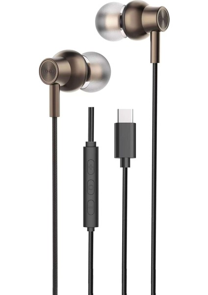 Type C Kulaklık, Type C Çıkışı Olan Tüm Modelleri Destekler Model Seçmez iphone ile Uyumlu ve Tüm Type C ile Uyumlu Bass Tiz Hd Ses Kalitesi Tpc-02 (Siyah)