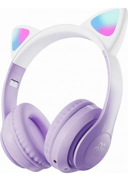 Vooka Çocuk Bluetooth Kulaklık Kedi Kulaklık Pro 5.0 Akıllı Rgb LED Detaylı Bluetooth Kablosuz