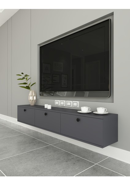 Miralay Tv Ünitesi Duvara Monte | Antrasit - Antrasit modelleri
