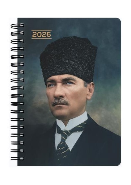2026 - 17X24 Atatürk Günlük Spiralli Ajanda - Başkomutan