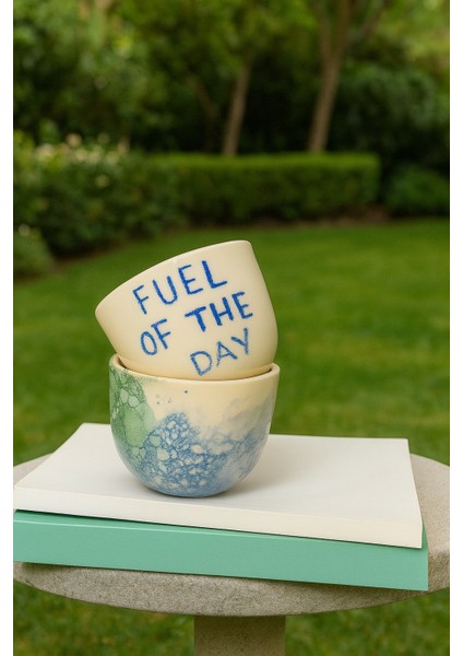 Her Güne Sanatla Başla – El Yapımı ‘fuel Of The Day’ Seramik Kupa Seti (2’li) fiyatları