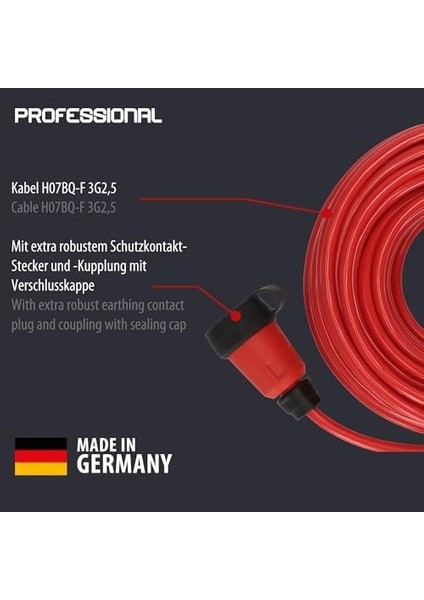 Profesyonel Bremaxx Serisi H07BQ-F 3g2.5 Kablolu 25 Metre Dişi/erkek Dış Mekan Uzatma Kablosu fiyatları