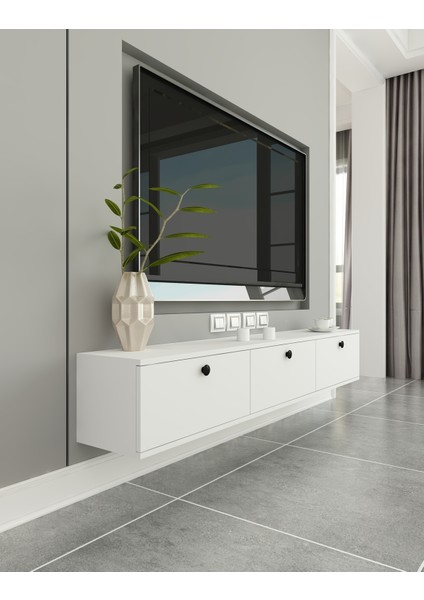 Miralay Tv Ünitesi Duvara Monte | Beyaz - Beyaz fırsatları
