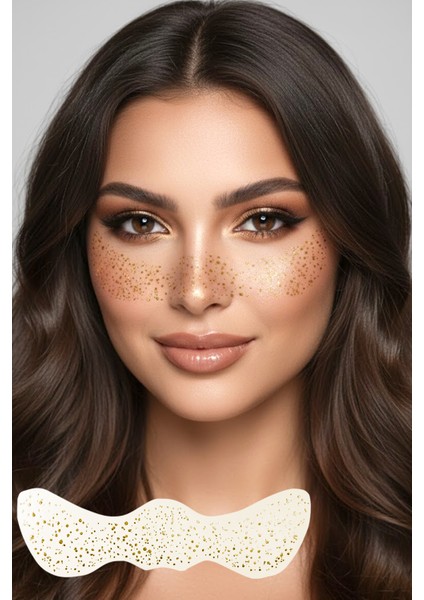 Altın Çil Makyaj Bandı Glitter Parıltılı Simli Bant Gold Tattoo