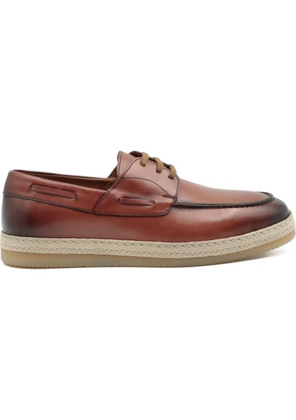 Hakiki Antik Deri Kauçuk Taban Bağcıklı Model Erkek Ayakkabı - Tuna 4157