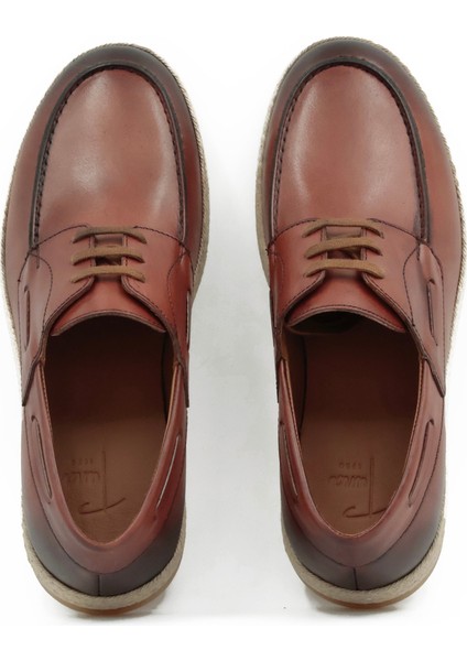 Hakiki Antik Deri Kauçuk Taban Bağcıklı Model Erkek Ayakkabı - Tuna 4157 indirimleri