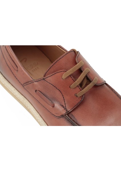 Hakiki Antik Deri Kauçuk Taban Bağcıklı Model Erkek Ayakkabı - Tuna 4157