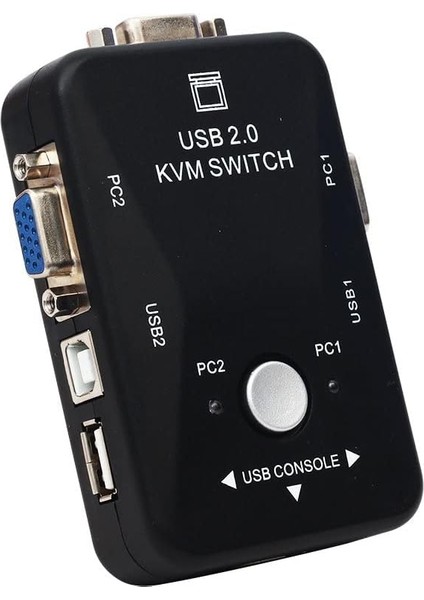 2 Port USB Kvm Switch, 2 Kasa 1 Monitör Switch, 2 Bilgisayarı Tek Elden Yönetin,