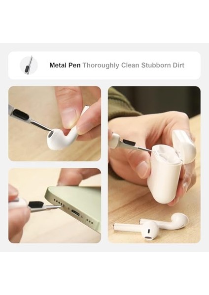 Kablosuz Kulaklık Temizlik Kiti - 3 Ü 1 Arada Temizlik Kalemi, Yumuşak Fırça ve Sünger Uç, Bluetooth Kulaklık ve Kılıflar Için Beyaz Temizlik Seti, Evınto fiyatları
