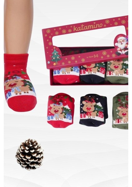 3 Çift Unısex Hediyelik Yeniyıl Temalı Çocuk Soket Havlu Çorap fırsatları